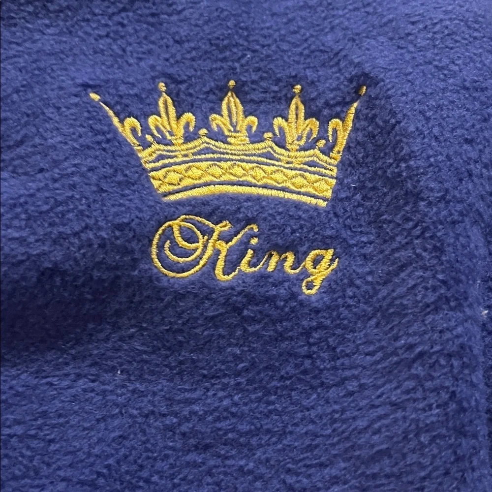Purple Men’s King Scarf with Crown Embroidery